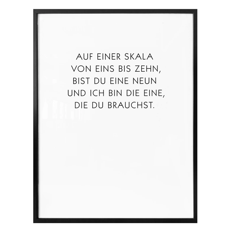 Poster Auf einer Skala von eins bis neun 