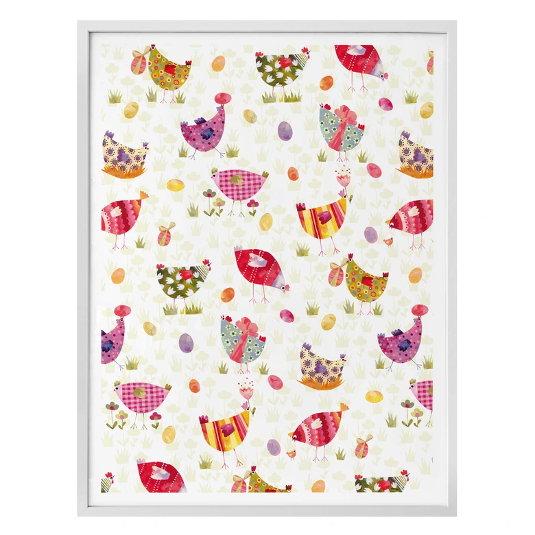 Poster Blanz - Färgglada kycklingar 