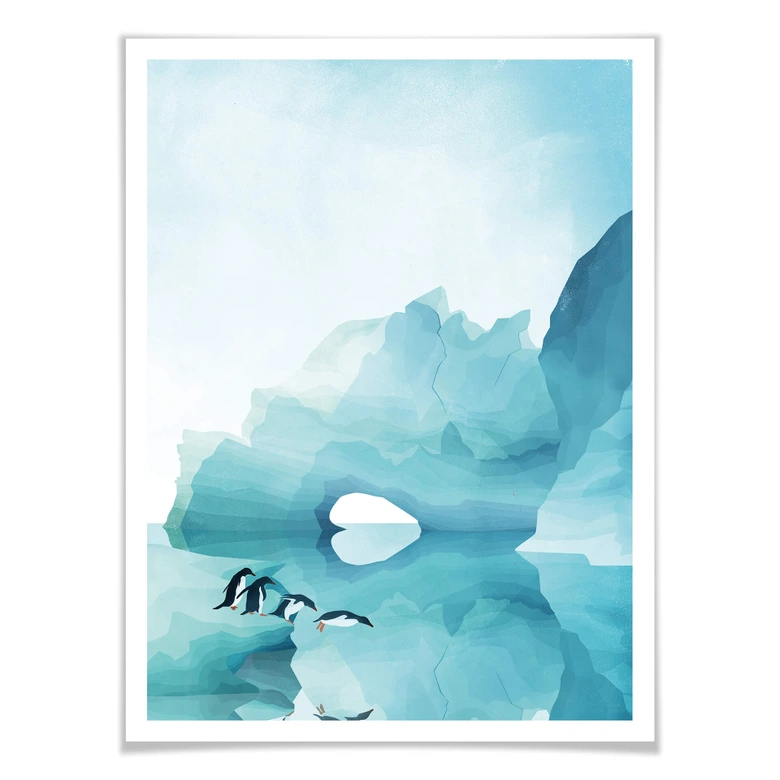 Poster Goed Blauw - Pinguine 