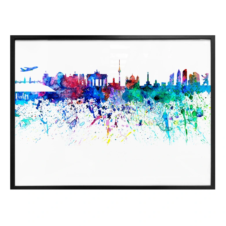 Poster Bleichner - Berlin Aquarell Skyline 
