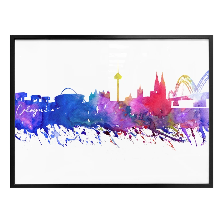 Poster Bleichner - Köln Aquarell Skyline 
