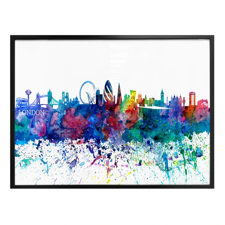 Poster Bleichner - Silhouette de Londres Aquarelle 