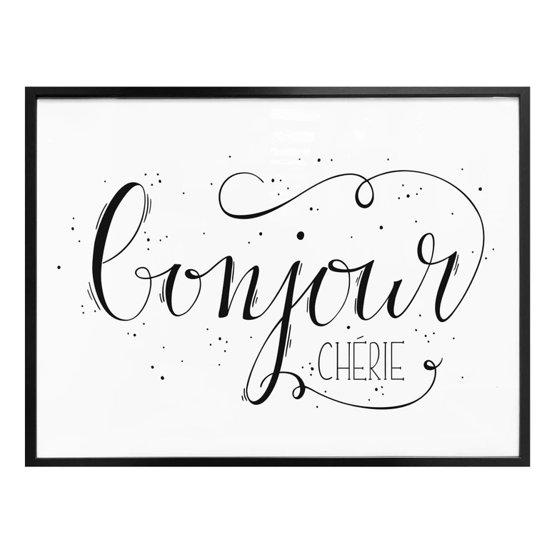 Poster Bonjour Chérie - weiß 