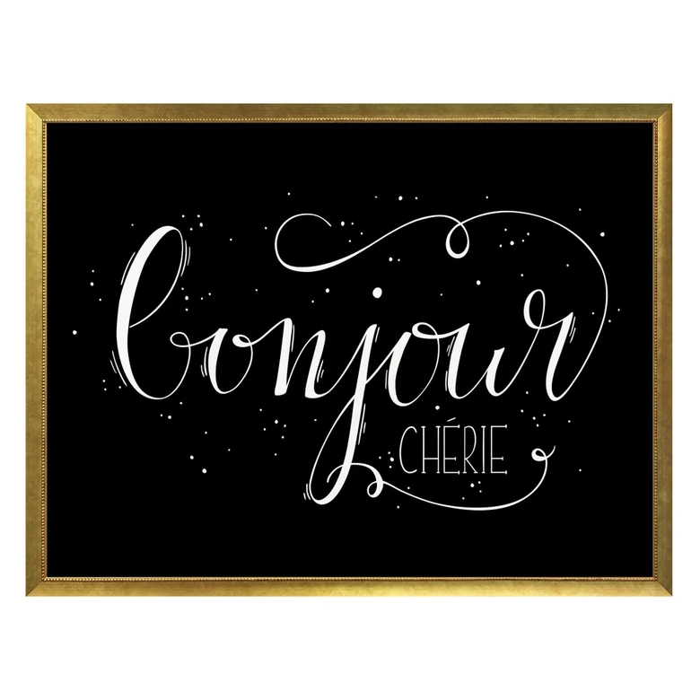Poster Bonjour Chérie - schwarz negativ 