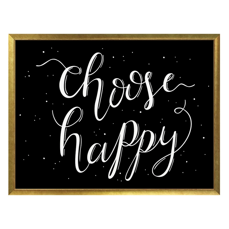 Poster Choose Happy - schwarz negativ 