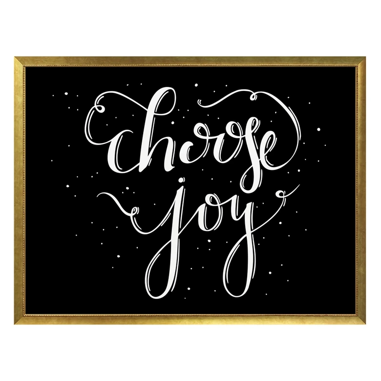 Poster Choose Joy - schwarz negativ 