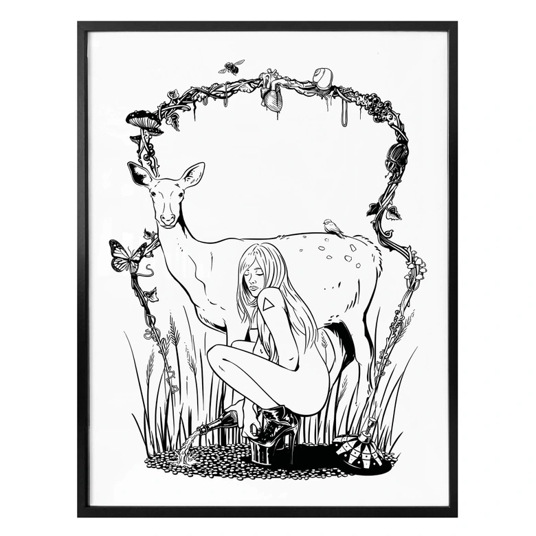 Poster - Drawstore - Deer n Girl 