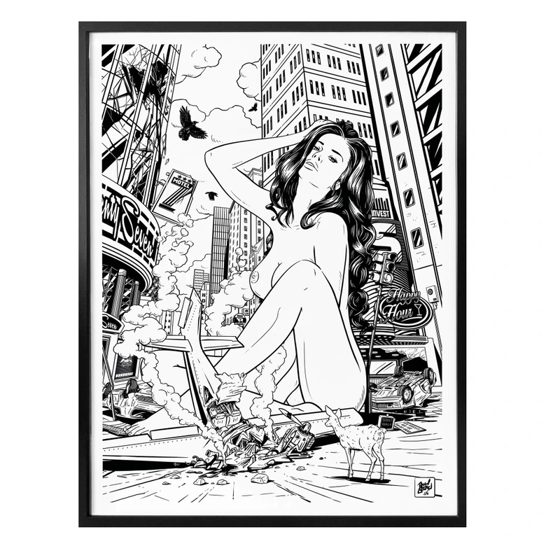 Poster Drawstore - Desaster Pin Up Plane Crash 