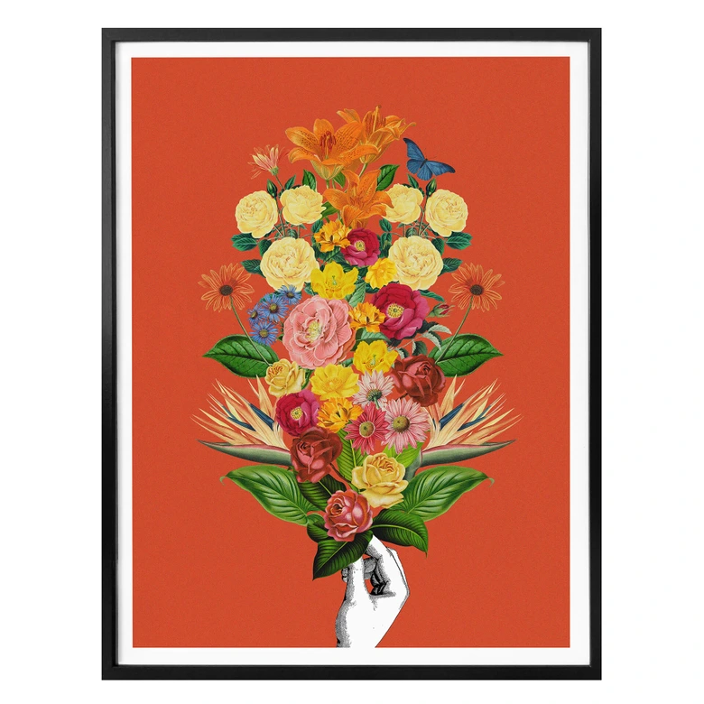 Poster Frida Floral Studio - Botanical Red 