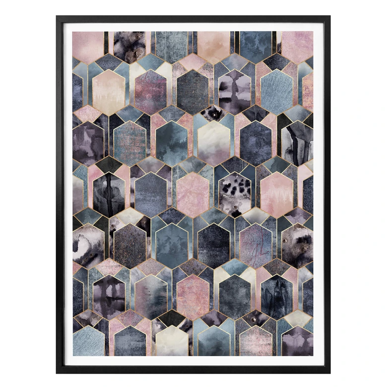 Poster Fredriksson - Art déco : rêve en rose 