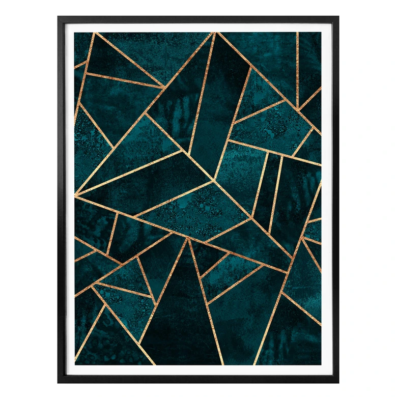 Poster Fredriksson - Blau-grüner Edelstein 