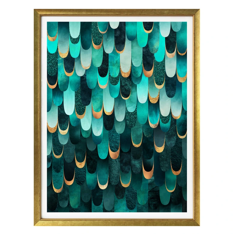Poster Fredriksson - Plumes turquoise 