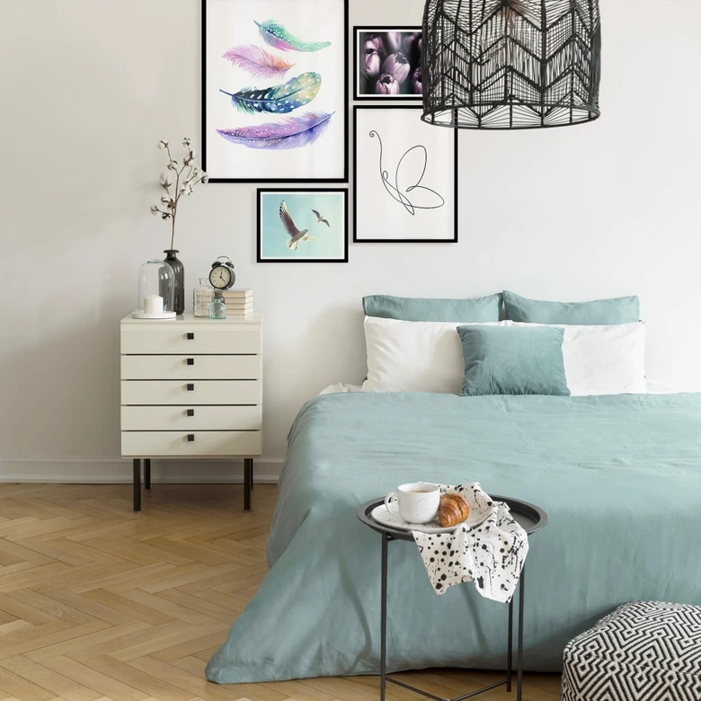 Poster-Set mit Bilderrahmen Frühlingsgefühle (4er Set) 