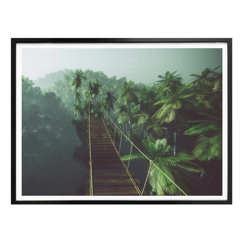 Póster - Puente colgante en la selva 