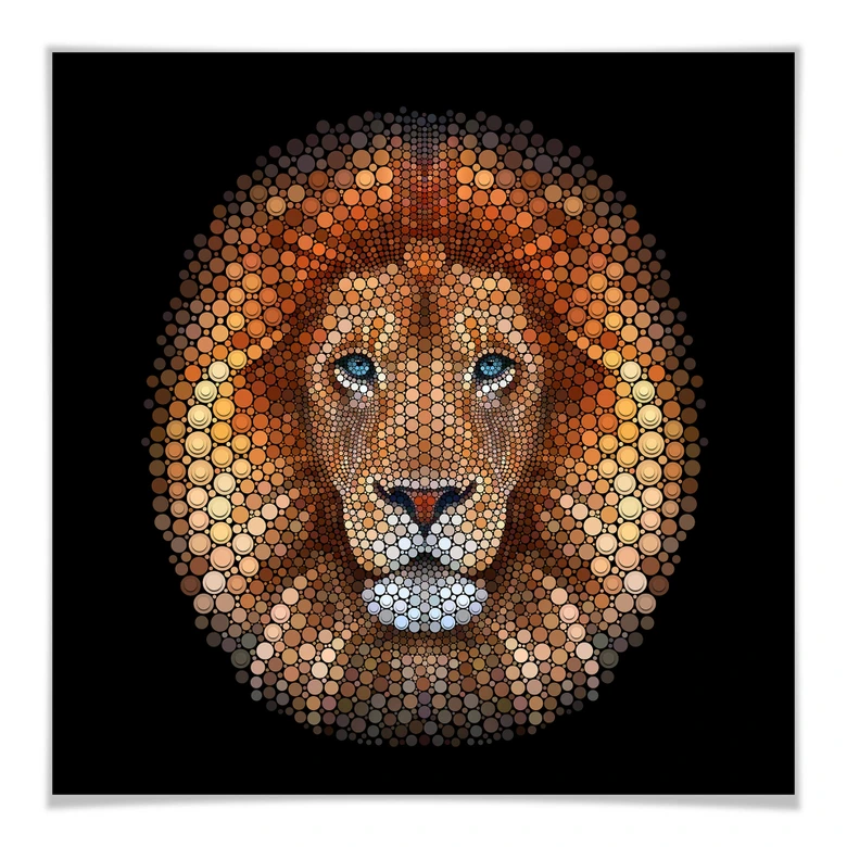 Poster Ben Heine - Circlism: Löwe 