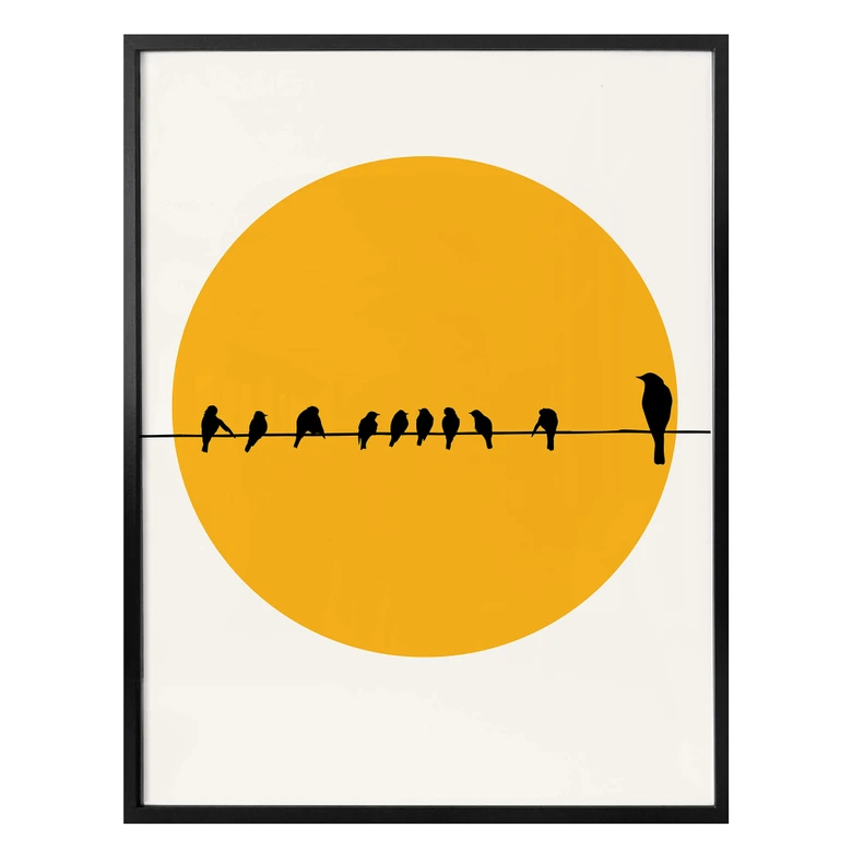 Poster Kubistika - Familie Vogel 