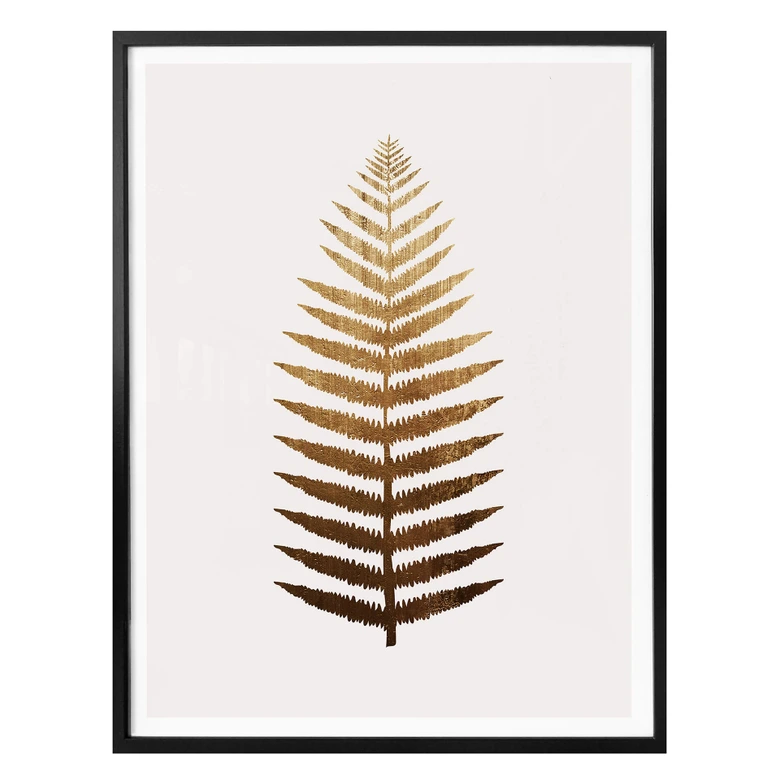 Poster Kubistika – Goldener Farn 