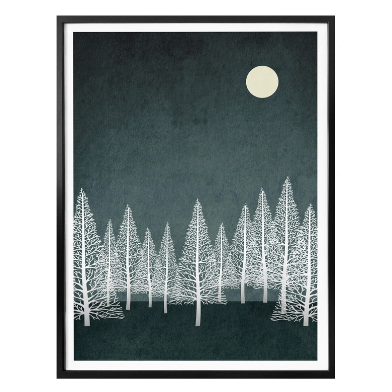 Poster Kubistika – Kleiner Wintermond 
