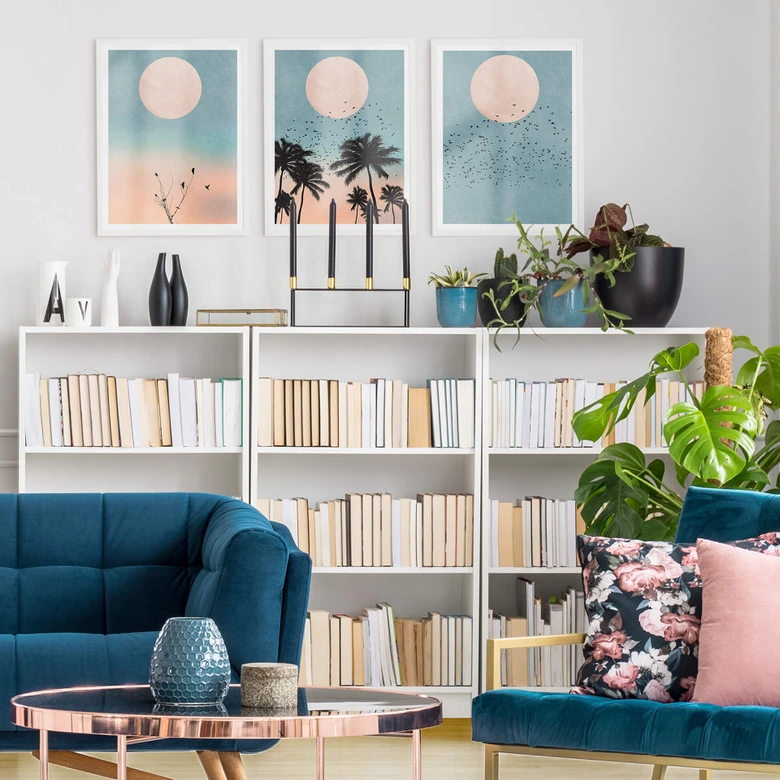 Posterset incl. frames - Kubistika - Moon 