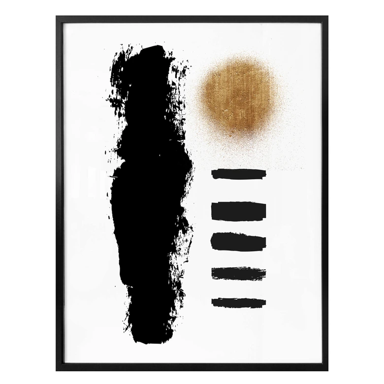 Poster Kubistika - Schwarze Streifen 