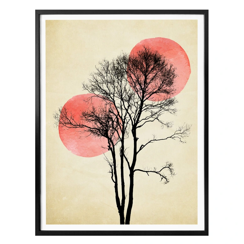 Poster Kubistika - Sun and Moon Behind the Tree 