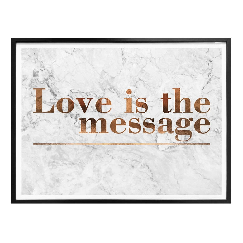 Affiche effet cuivré - Love is the message 