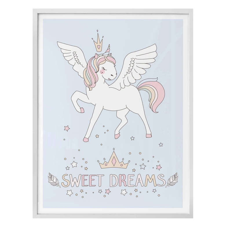Poster Kvilis - Sweet Dreams - Einhorn mit Krone 