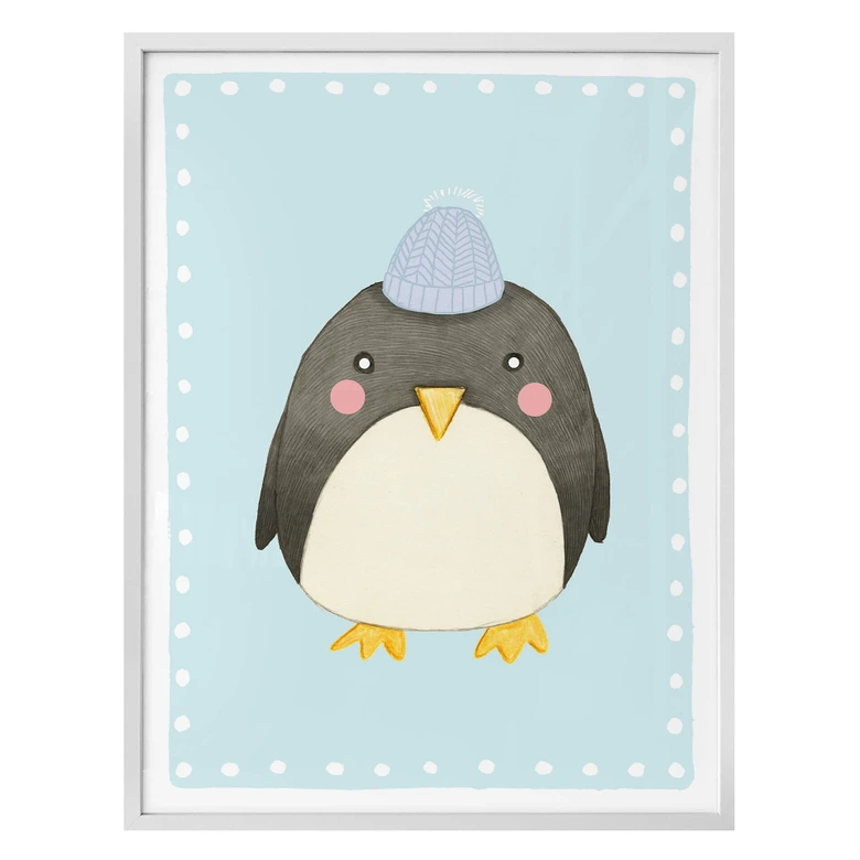 Poster Loske - Pinguin - blau 