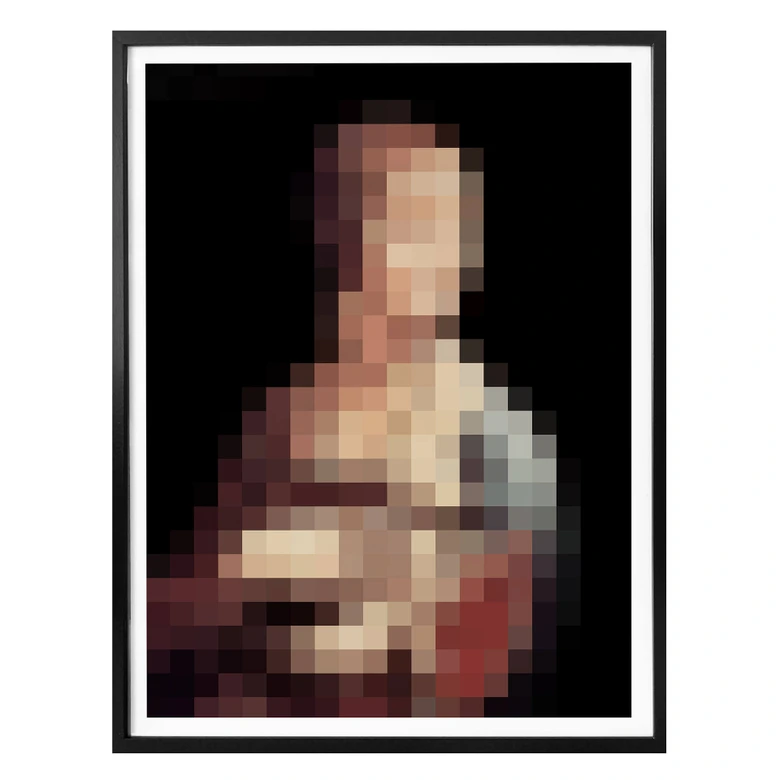 Póster Pixelart - da Vinci - La dama del armiño 