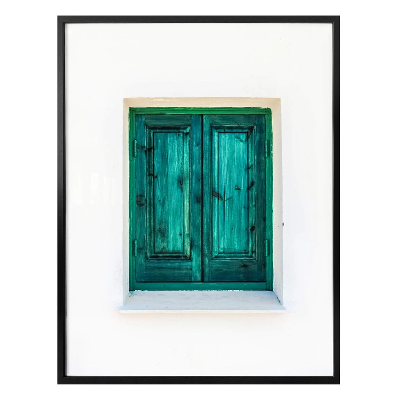 Poster Das türkise Fenster 