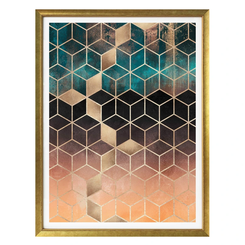 Poster Fredriksson - Goldgrüne Geometrie 