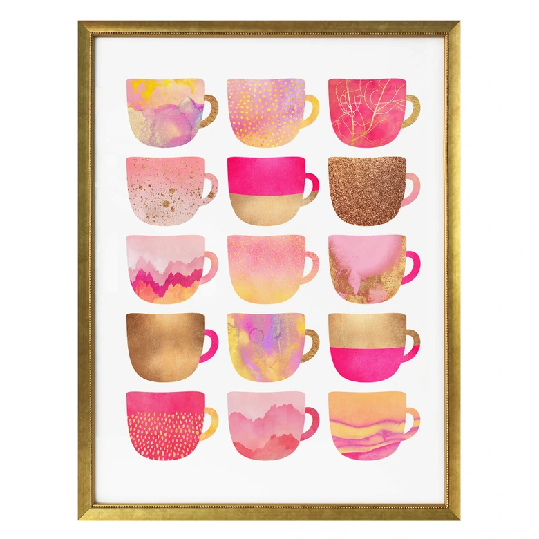 Poster Fredriksson - Kaffeetassen: Pretty Pink 