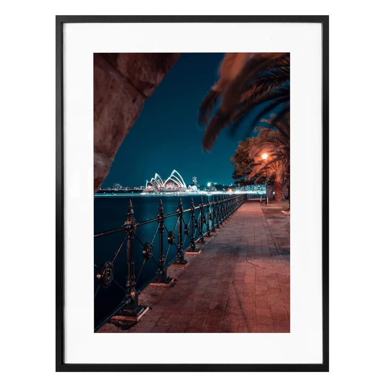 Poster Sydney bei Nacht - Die Promenade 