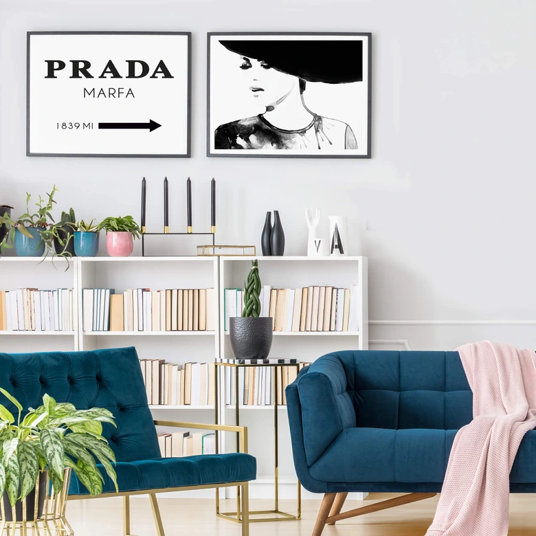 Poster-Set mit Bilderrahmen Fashion and Elegance (2er Set) 