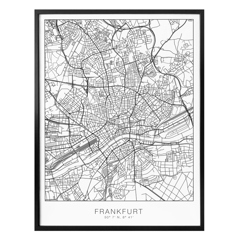 Poster Stadtplan Frankfurt 