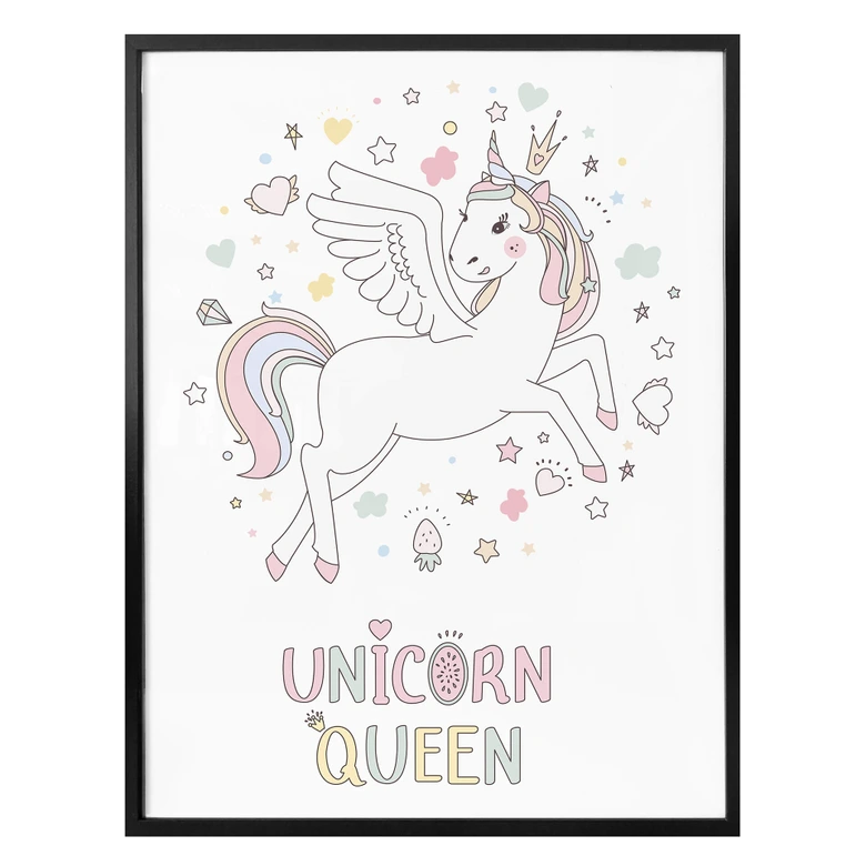 Póster Kvilis - Unicorn Queen - Unicornio con corona 