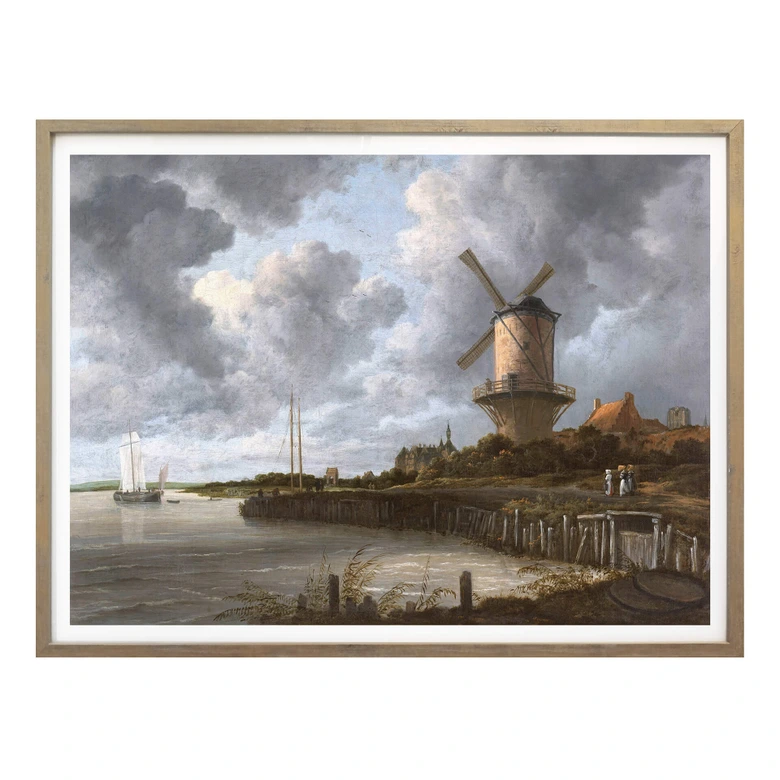 Poster van Ruisdael - Die Windmühle von Wijk bei Duurstede 