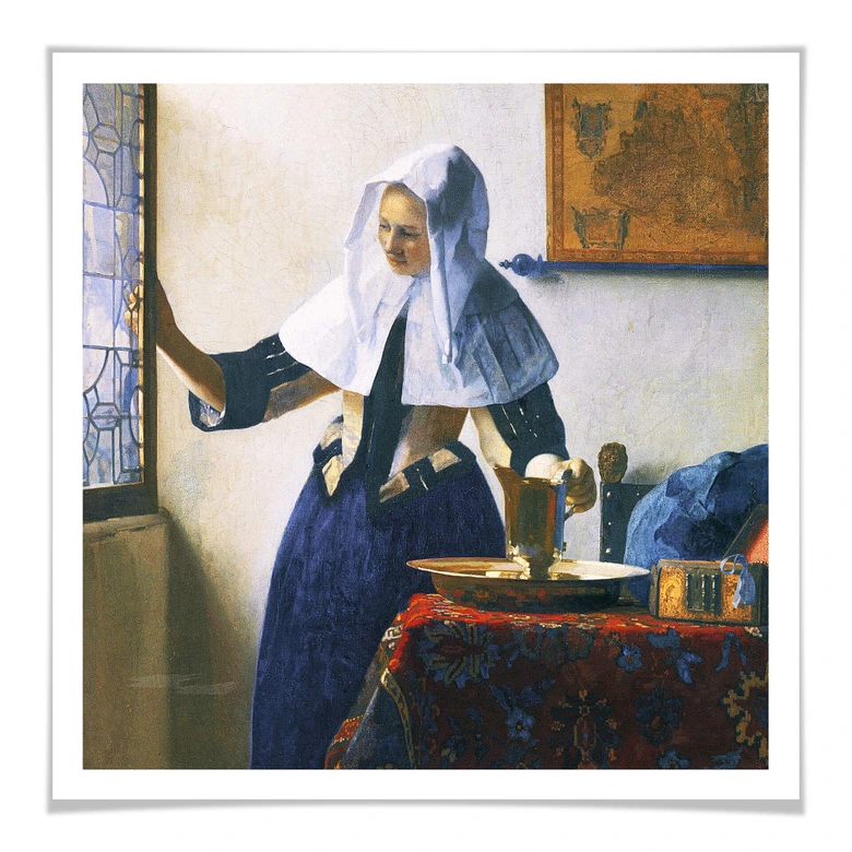 Poster Vermeer - Jeune femme avec la carafe d’eau 