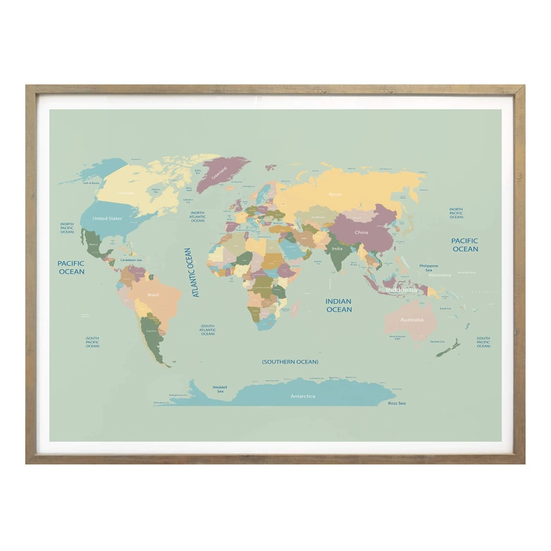 Poster Wereldkaart Vintage 
