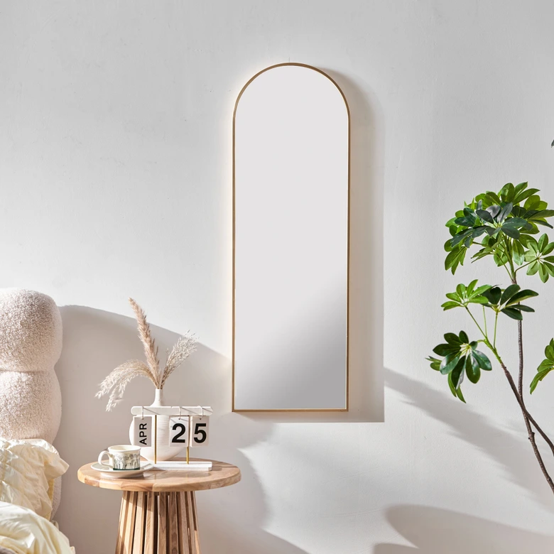 Wandspiegel gold gebogen - Glasgow - 30x90 cm 