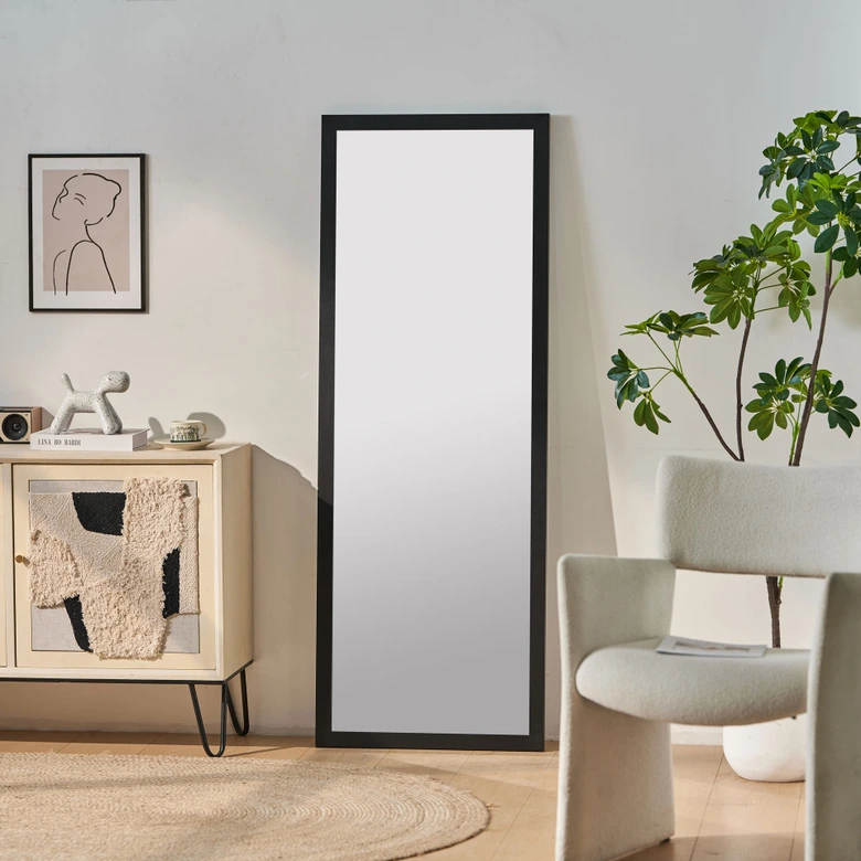 Wandspiegel schwarz schmal - Monaco - 35x120 cm 