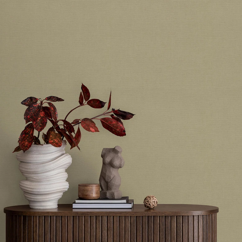 Vliestapete, Unitapete La Terrasse dunkelgrün 