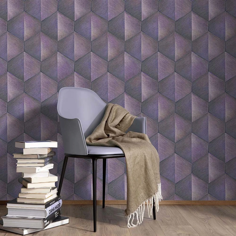 Papier peint 3D, papier peint à motifs Fashion for Walls 4 de Guido Maria Kretschmer violet 