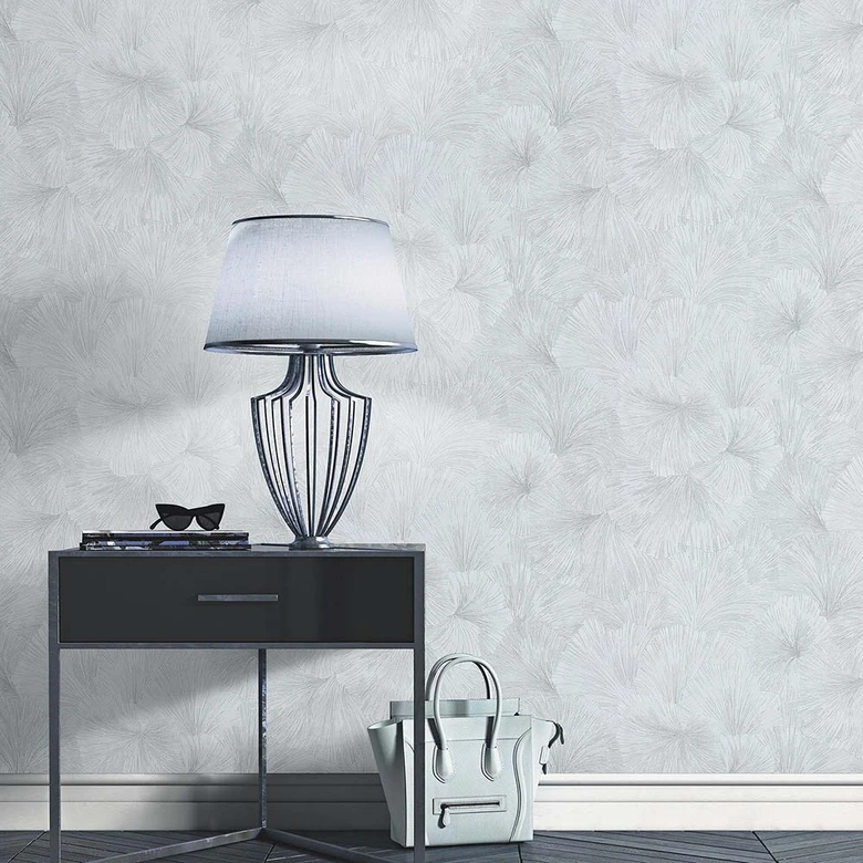 Tapeta w liście, wzorzysta tapeta Fashion for Walls 4 by Guido Maria Kretschmer silver 