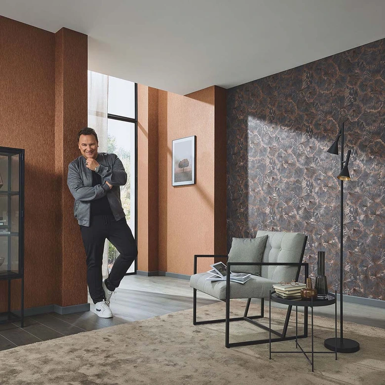 Blättertapete, Mustertapete Fashion for Walls 4 von Guido Maria Kretschmer grau 