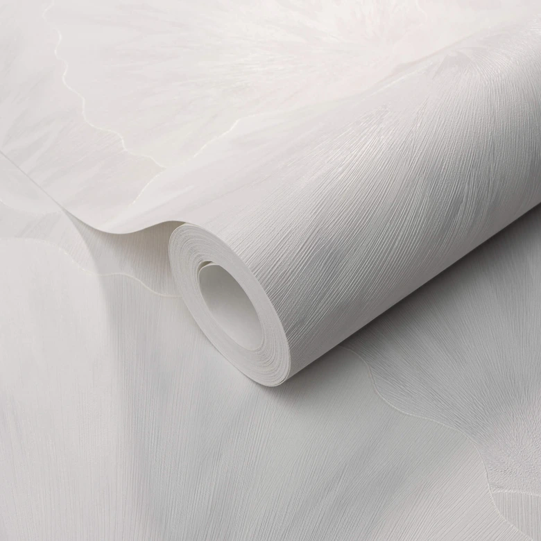Non-woven tapet med grafiska prov i vitt 