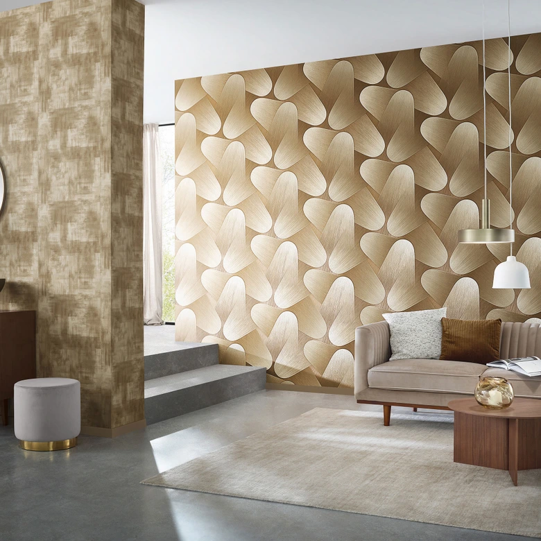 Papier peint graphique Elysium or 