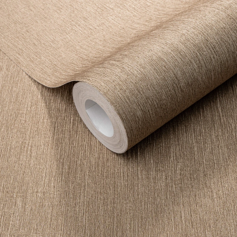 vliesbehang unit behang met fijne structuur in bruin 