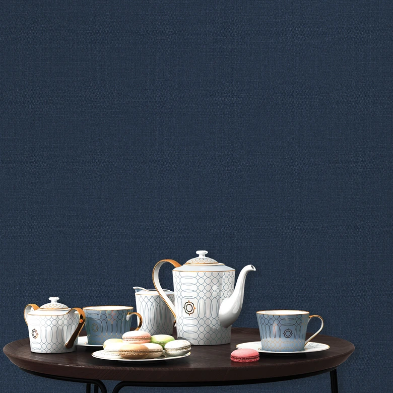 Tapeta flizelinowa WOVEN Elle Decoration 4, niebieska 