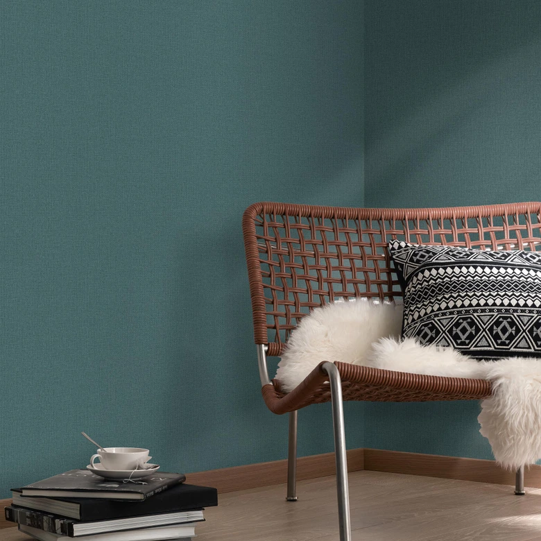 Tapeta z włókniny WOVEN Elle Decoration 4, petrol 